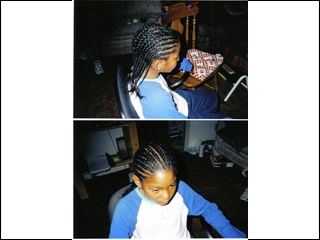 Cornrows straight back without extensions (little girls) I did