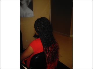 Casamas Braids with red tips I did